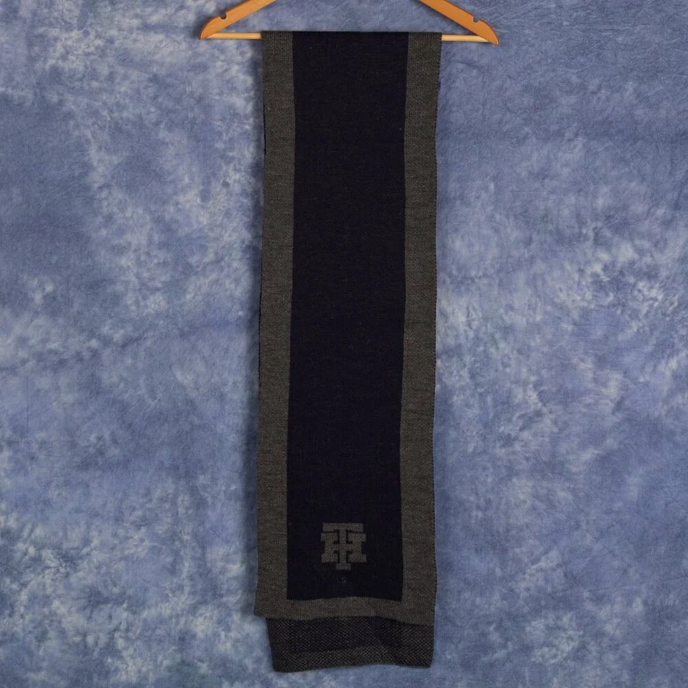 Mens Tommy Hilfiger Blue and Gray Scarf